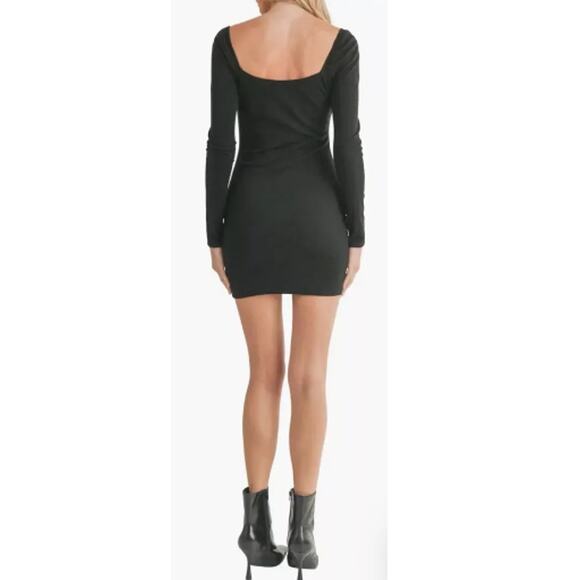 New ~ LUSH NORDSTROM ~ Women's Black Long Sleeve Corset Bust Mini Dress Size M - Picture 2 of 6
